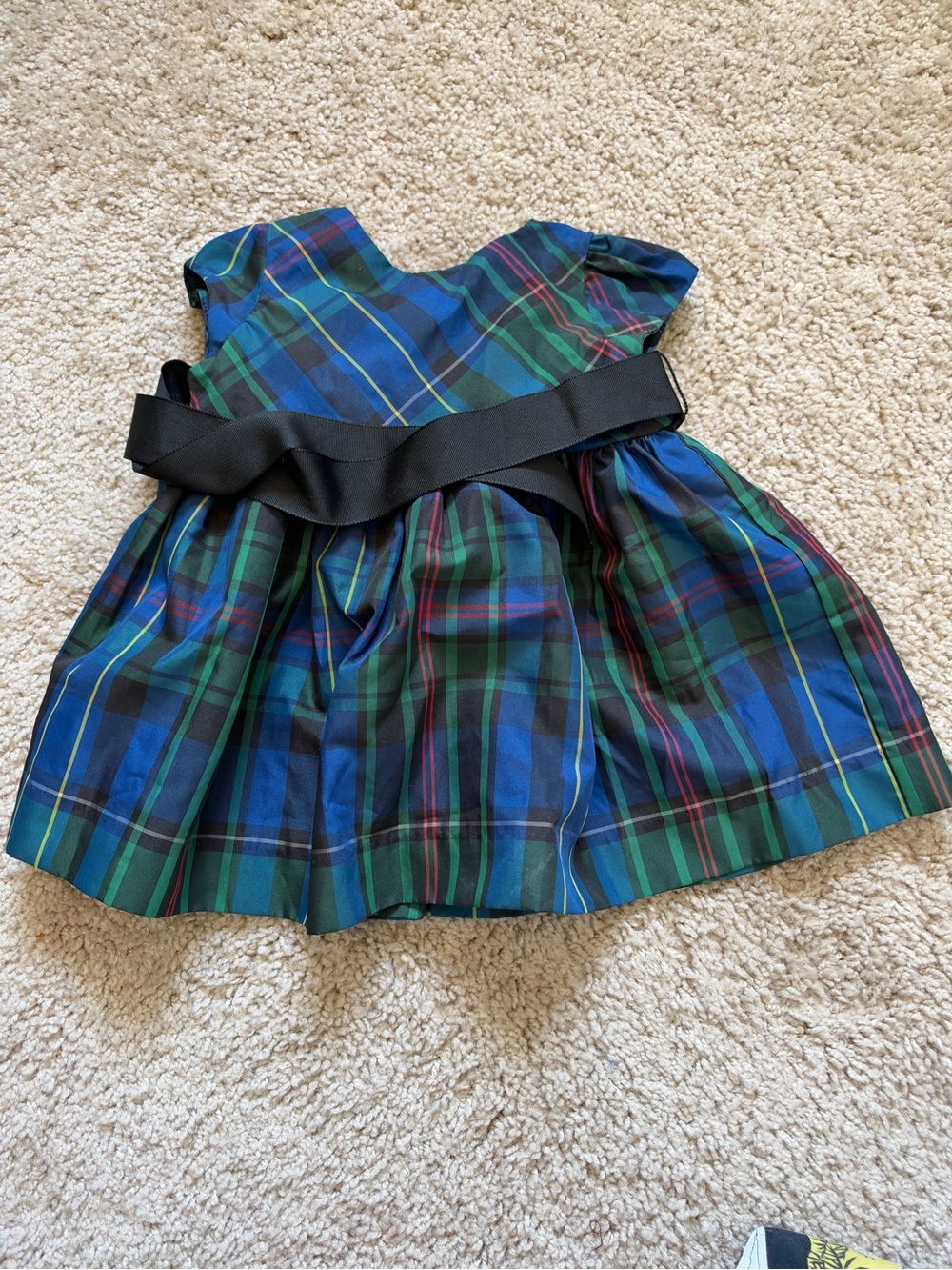 Polo by Ralph Lauren Green Plaid Festive Baby Girls' Dress tartan plaid
